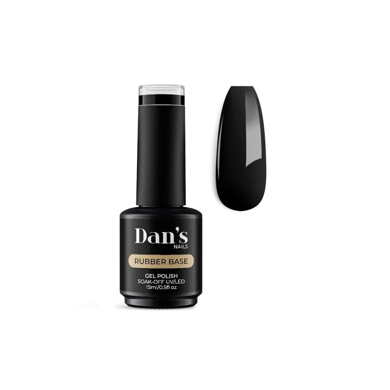 Dan's Nails Rubber Base Gel Polish Coat (Black Onyx)