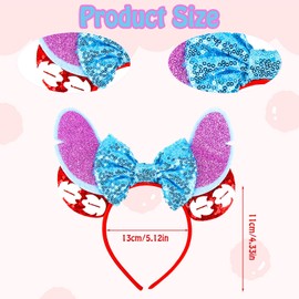 Head Band Accessory, Mouse Ears Bow Headband Glitter Party Decoration, Child Girls Women Princess Party Decoration Cosplay Costumes