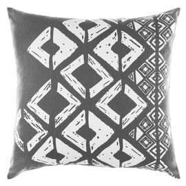 TreeWool (Pack of 2 Decorative Throw Pillow Covers Geometric Squares Accent in 100% Cotton Canvas (16 x 16 Inches, Graphite Gray)