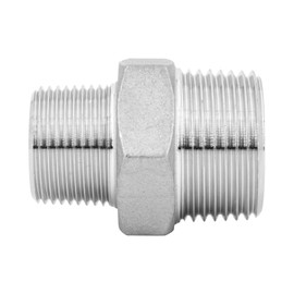 KI Stainless Steel Reducing Double Nipple V4A thread fitting., 1 1/2" x 1 1/4"