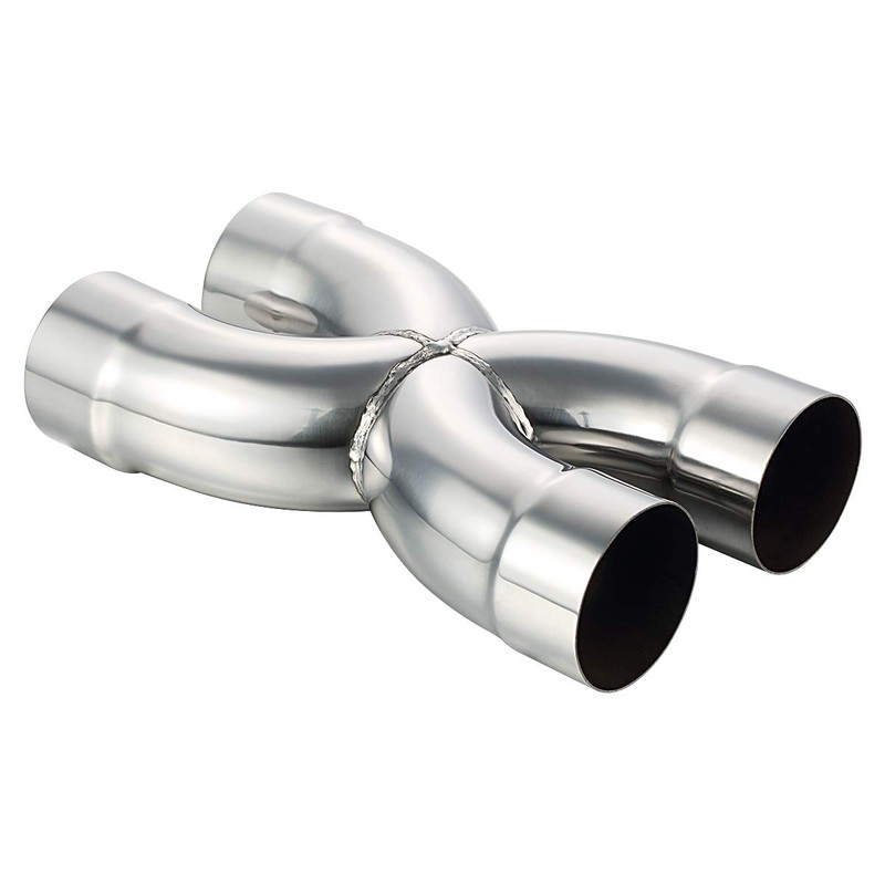 LCGP Universal 3" In/Out Crossover X Pipe 12" Length Stainless