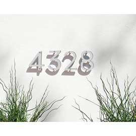 5 Inch House Numbers for Outside 1 - Easy Installation With Screw Set, Includes Hardware for Flush or Floating Mount, Silver Acrylic Address Mailbox Numbers for Door, Exterior, Porch