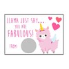 Llama Valentine's Day Scratch Off Card for Kids, DIY Scratch