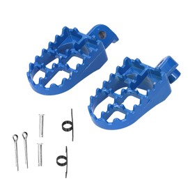 KIMISS 1 Pair Foot Pegs Motorcycle Pedals Dirt Bike Foot Pegs Pedal Bearings Universal Motorcycle Foot Pegs Dirt Bike Footpegs Aluminum Alloy Blue for PW50 PW80 TW200 TTR90 TTR90E