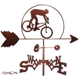 Hand Made Mountain Biker Bike Dirt Garden Stake Weathervane ~New~