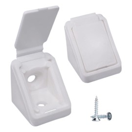 (Pack of 100) White Shelf Brackets Shelf Bracket 20 x 20 mm Furniture Corner Joints 90 Degree Plastic Corner Brace Joint Right Angle Screws Included (100, White)