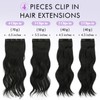 Sofeiyan Clip-In Extensions, 4 Pieces, 50 cm Long Wavy Hair