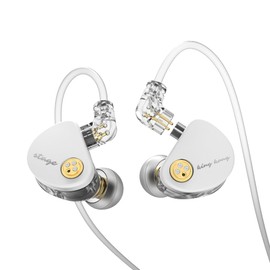 SUPERTFZ KING KONG In-Ear Earphones, Equipped with Dual Drivers, Powerful Bass, Sound, Playback Frequency Bands, 20-40,000 Hz, 0.1 inches (3.5 mm), White