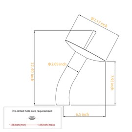 Chiczam Waterfall Vessel Faucet, Black, 1 Hole, Lead-Free Solid Brass, Temperature and Flow Control with One Lever Handle