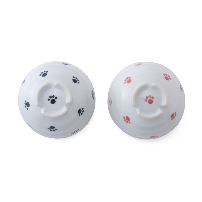 Arita Ware Foot and Cat Drainer Rice Bowl (Red, 1