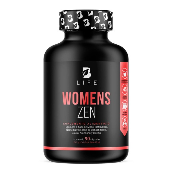 Womens Zen de 90 Cpsulas. Ingredientes Naturales Maca, Isoflavonas, ame