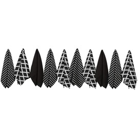 Penguin Home® 100% Cotton Tea Towel, Set of 10, Soft, Durable, Stylish Black Design with Multiple Patterns, Machine Washable, 65 x 45 cm, Pack of 10