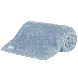 Metzuyan Baby Girls Baby Boys Unisex Chevron Zig Zag Pattern Soft Fleece Blanket Dusky Blue Size 75x90 cm