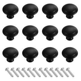 Ansodo Pack of 12 Drawer Knobs, Round Furniture Knobs, Cupboard Door Knobs, Antique Kitchen Cabinet Handles, for Kitchen Cabinets, Door Knobs, Zinc Furniture Handles