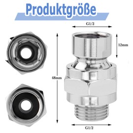 Mesee G 1/2 Ball Joint Adapter, Rain Shower Head Ball Joint, Adjustable Shower Head Swivel Ball Adapter, Universal Shower Component for Connecting Shower Head and Shower Line