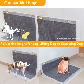 QileQPet Dog Training Pad Holder, Indoor Puppy Potty Tray with Leg-Lifting Design, Yellow (4Pcs)