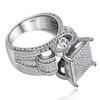 Uloveido White Gold Plated Elevated Architecture Ring with Micro Cubic