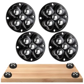 Tmyjfjingxi 4PCS Black Self Adhesive Mini Caster Wheels for Furniture, Kitchen Appliances Stick on 360 Degree Caster Wheels