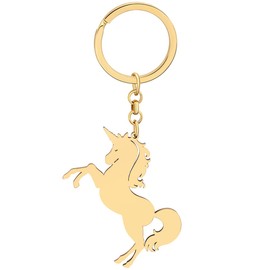 DUOWEI Cute Unicorn Keychain Unicorns Horse Keyring Jewelry Gifts Backpack Car Keys Charms Unicorn Decor for Women Girls (Gold A)