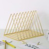 Jinlaili Newspaper Rack Metal Magazine Stand Gold, 9 Slots Triangle