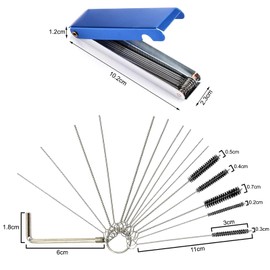 JCUGSBS Carburetor Cleaning Kit for Removing Dirty Deposits Cleaning Kit 13 Pieces + 10 Cleaning Needles + 5 Nylon Brushes for Motorcycles, Soldering Iron Carburetor