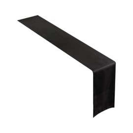 1 Piece Satin Table Runner, 12 x 108 Inch Long Wedding Table Runner and Smooth Silk Fabric Table Runner for Wedding, Banquet, Reception, Birthday, Party Decoration (Black) (Black, One Size)