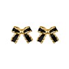 SLUYNZ Solid 925 Sterling Silver Black Bow Stud Earrings for