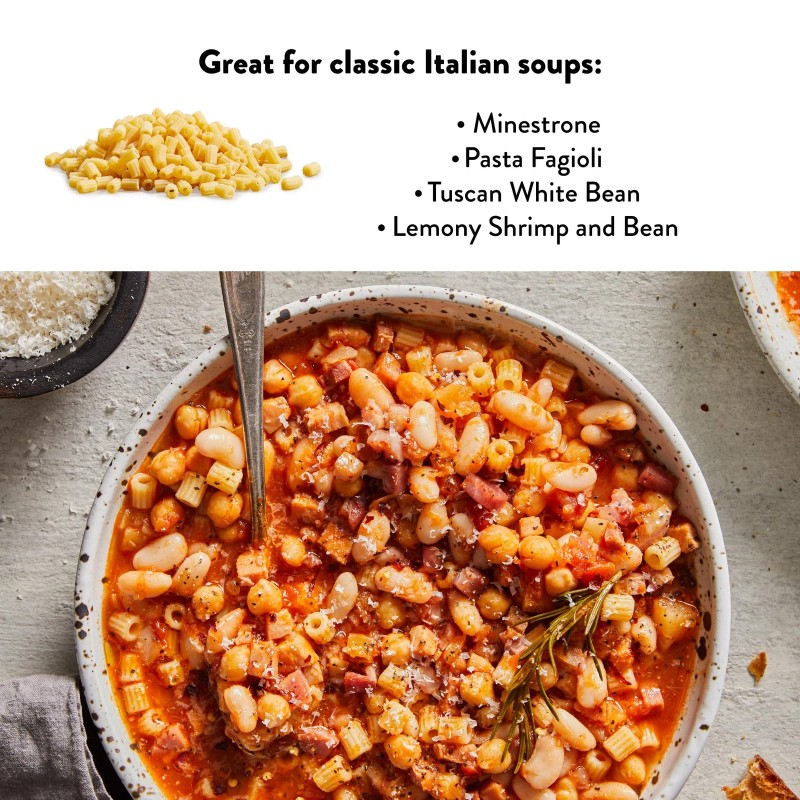 DeLallo Ditalini Rigati #57 16 oz (Pack of 12)