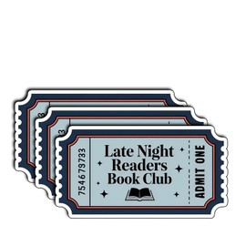 (3Pcs) Late Night Readers Book Club Stickers Funny Sarcastic Quote Humor Motivational Inspirational Gifts Waterproof Vinyl Decals for Kindle Water Bottle Bumper Car Hard Hat Phone Laptop 3x1.5