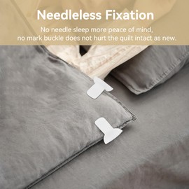 12pcs Comforter Clips, White Padded Duvet Clips Blanket Fasteners to Secure Bedding for Sweet Sleeping