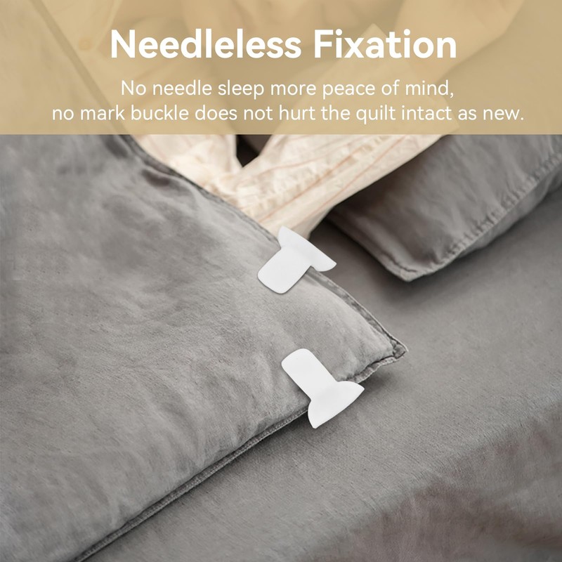 12pcs Comforter Clips, White Padded Duvet Clips Blanket Fasteners to