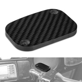 NICECNC Black Front Right Brake Reservoir Cover Carbon Fiber Compatible with Harley Ultra Limited FLHTK 2018-2024, Road King FLHR 2018-2022, Replacement for 42855-06D, See Fitments