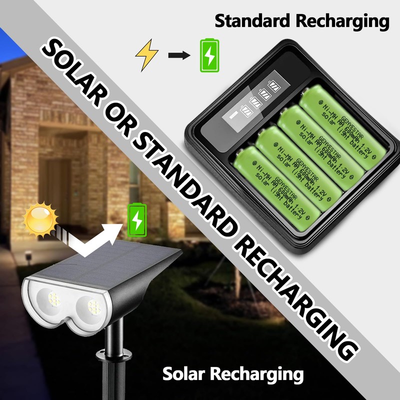 8-Pack AA Ni-MH Solar Light Rechargeable Batteries - 600mAh 1.2V