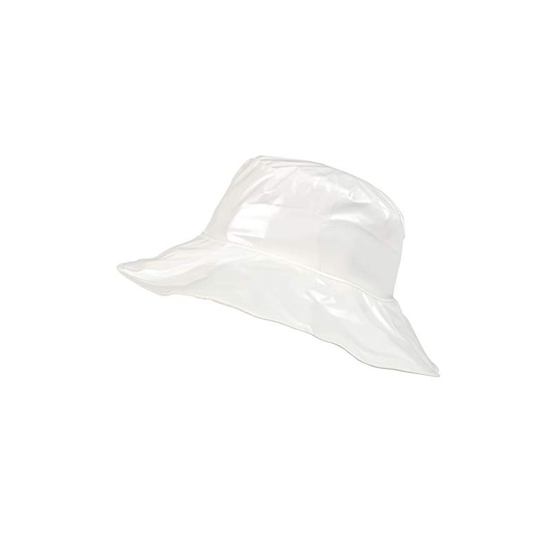 Toutacoo, Wide-Brimmed Vinyl Rain Hat, 11-White, One Size