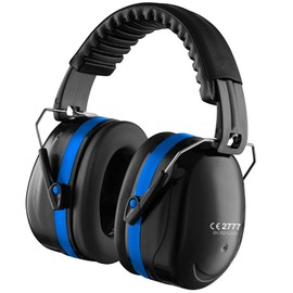 GUKOY Ear Defenders Adults, SNR 33 dB Hearing Protection for Shooting, Noise Cancelling Headphones for Autism, DIY, Mowing, Construction, Adjustable Ear Protectors for Men Women (Blue)