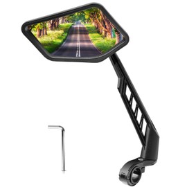 CLHMILY&Z Stainless Steel Lens Handlebar Bike Mirror Wider Angle Rotatable E-Bike Mountain Bike Mirror,Universal Rearview Mirrors,Safe Rearview Mirror, Bicycle Mirror, Cycle Mirror, Left