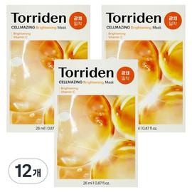 Torriden Vita C Brightening Mask 26ml, 1 pack, 12 pieces / 토리든 비타 씨 브라이트닝 마스크 26ml, 1개입, 12개