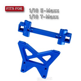 BRCatWPark RC Front Rear Shock Tower Shock Mounts Upgrades Part for 1/10 E-MAXX T-Maxx,2PCS Aluminum Shock Tower Shock Hops up,Navy Blue,Replace Part #4917R