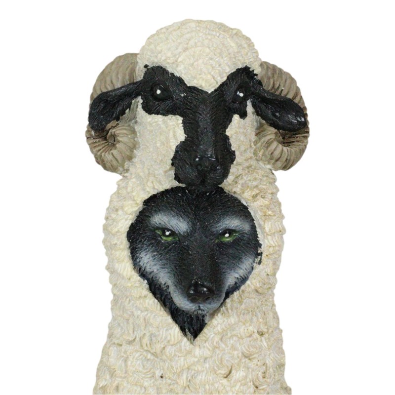 Ebros Dupers Collection Wolf in Sheep Clothing Statue 5.75" Tall
