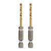 DEWALT Drill Bit Set, 1/8", 2-pc, Titanium Nitride Coated, Tapered
