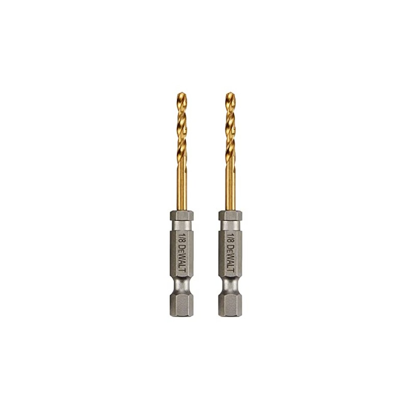 DEWALT Drill Bit Set, 1/8", 2-pc, Titanium Nitride Coated, Tapered
