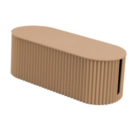 Efficient Cable Organiser Box, Multipurpose Cable Management Box with Lid, Desk Socket Holder, Router Storage Case for Household Office (Khaki, Small Size)