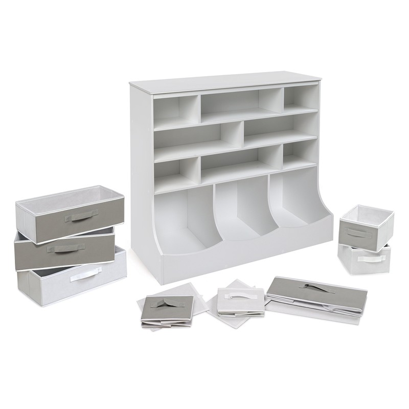Storage Station 8 Cubby 3 Bin Organizing Unit with Reversible