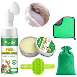 Pjordo Dog Paw Cleaner, No-Rinse Pet Paw Cleanser for Dogs Large Medium Small XL Breed, Dog Paw Balm for Repairs Dry Cracked Paws, Dog Paw Protector Kit for Pet Foot Washer Care