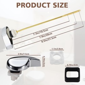 Front Mount Toilet Handle Replacement Metal Toilet Lever Universal Toilet Flush Handle Modern Commode Handles for Flushing Toilet Tank Trip Lever Compatible Most Toilet Tanks (B02)