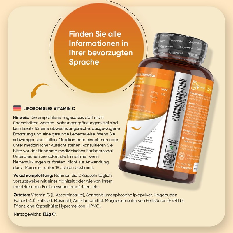Liposomal Vitamin C - 1000 mg Vit C, 100.2 mg