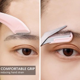 6 Pcs Eyebrow Trimmer Scissor Eyebrow Trimmer Set Professional Precision Eyebrow Grooming Beauty Tool with Comb for Men Women Beginner Eyebrow