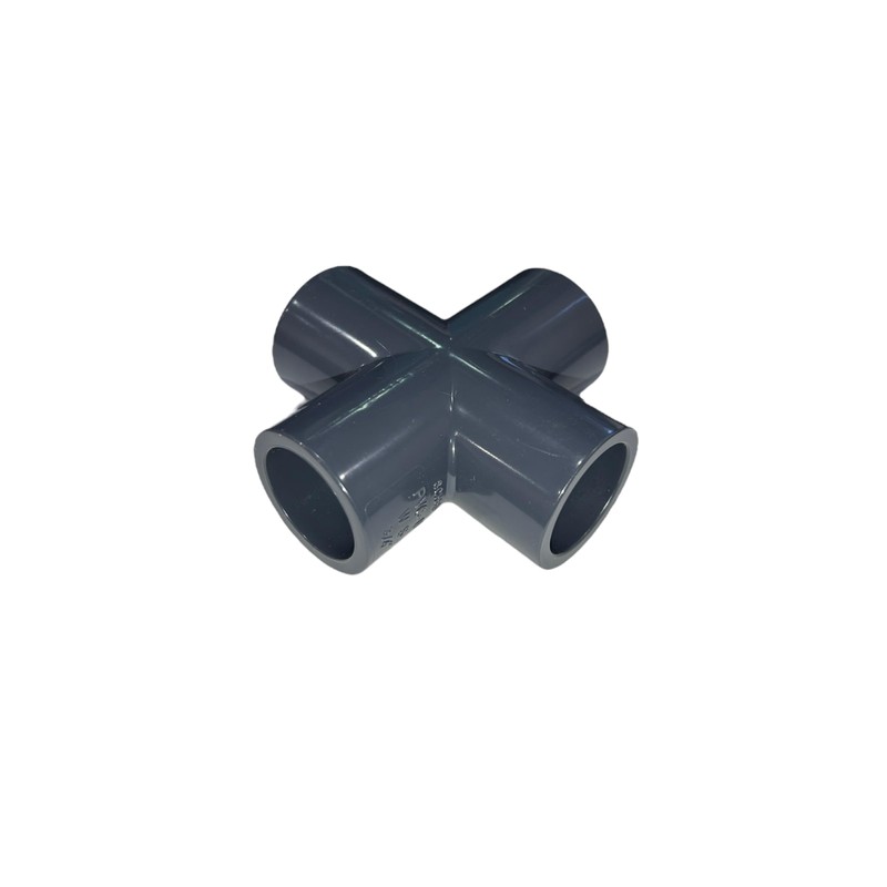 ERA 3/4” PVC Cross Fitting Schedule 80 – Gray Socket