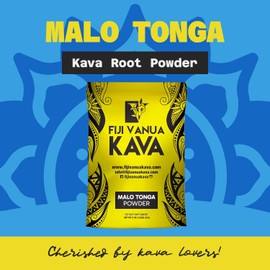 Fiji Vanua Kava-Malo Tonga Kava Drink Powder, Medium Grind Traditional Kava Root Powder, Easy to Prepare Kava Root Powder with Smooth and Creamy Taste, Premium, 8oz