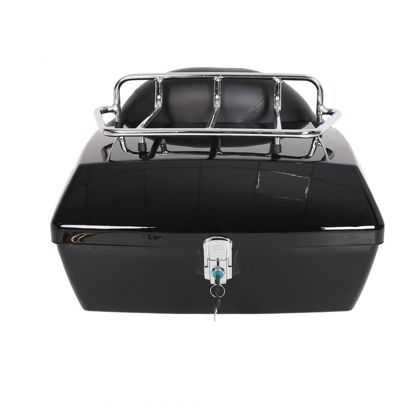 EGO Bike Black Motorcycle Luggage Trunk Compatible with Harley Honda